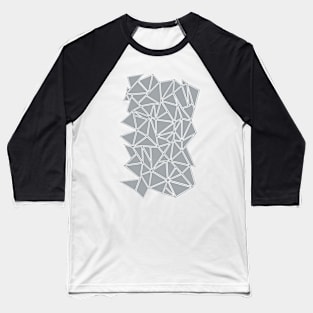 Abstract Shattered Grey and White Baseball T-Shirt